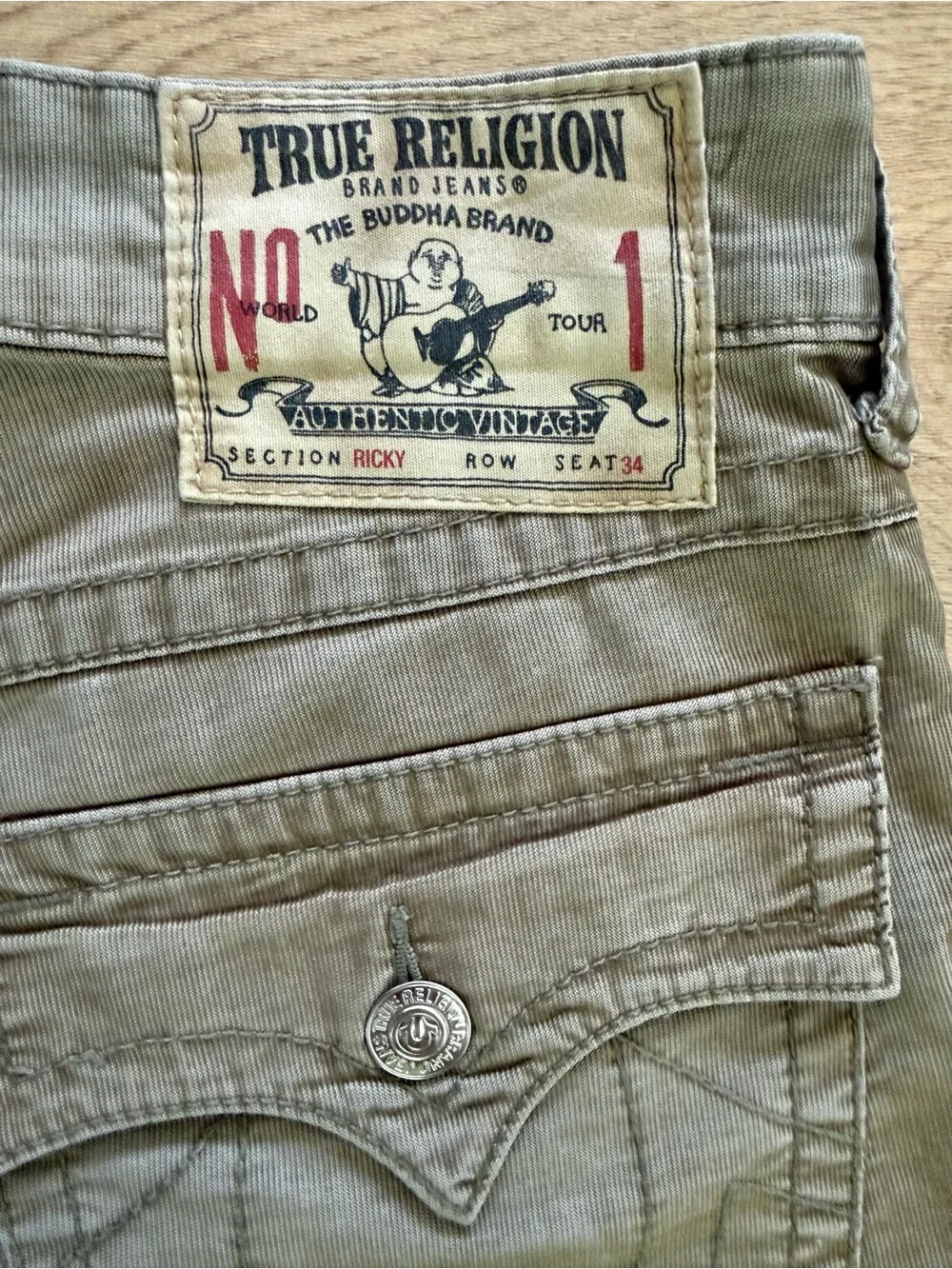 True Religion Vintage Ricky Micro Corduroy Straight Leg Pants Men 32